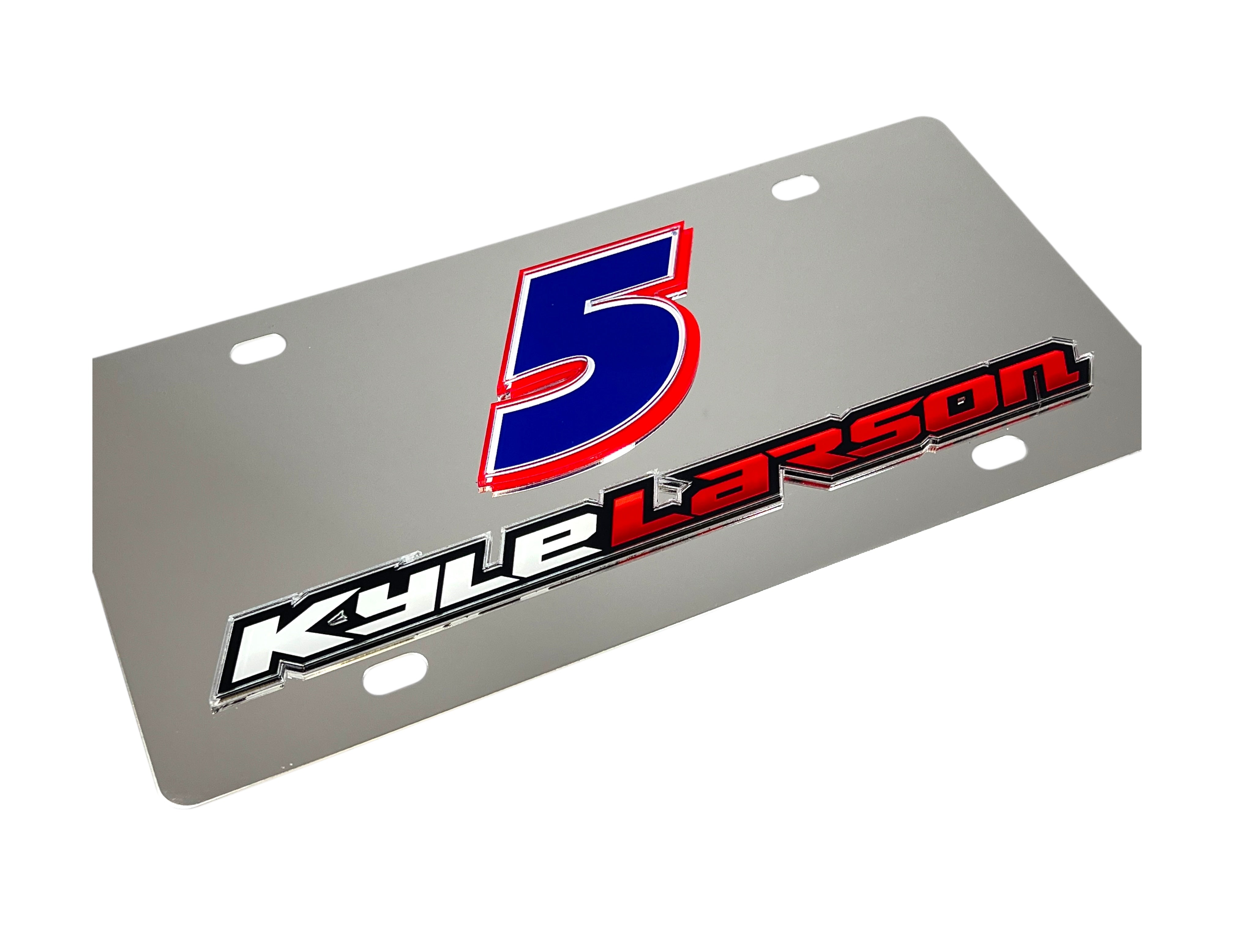 Kyle Larson Hendrickcars.com # & Name Rail Stainless Steel License Plate