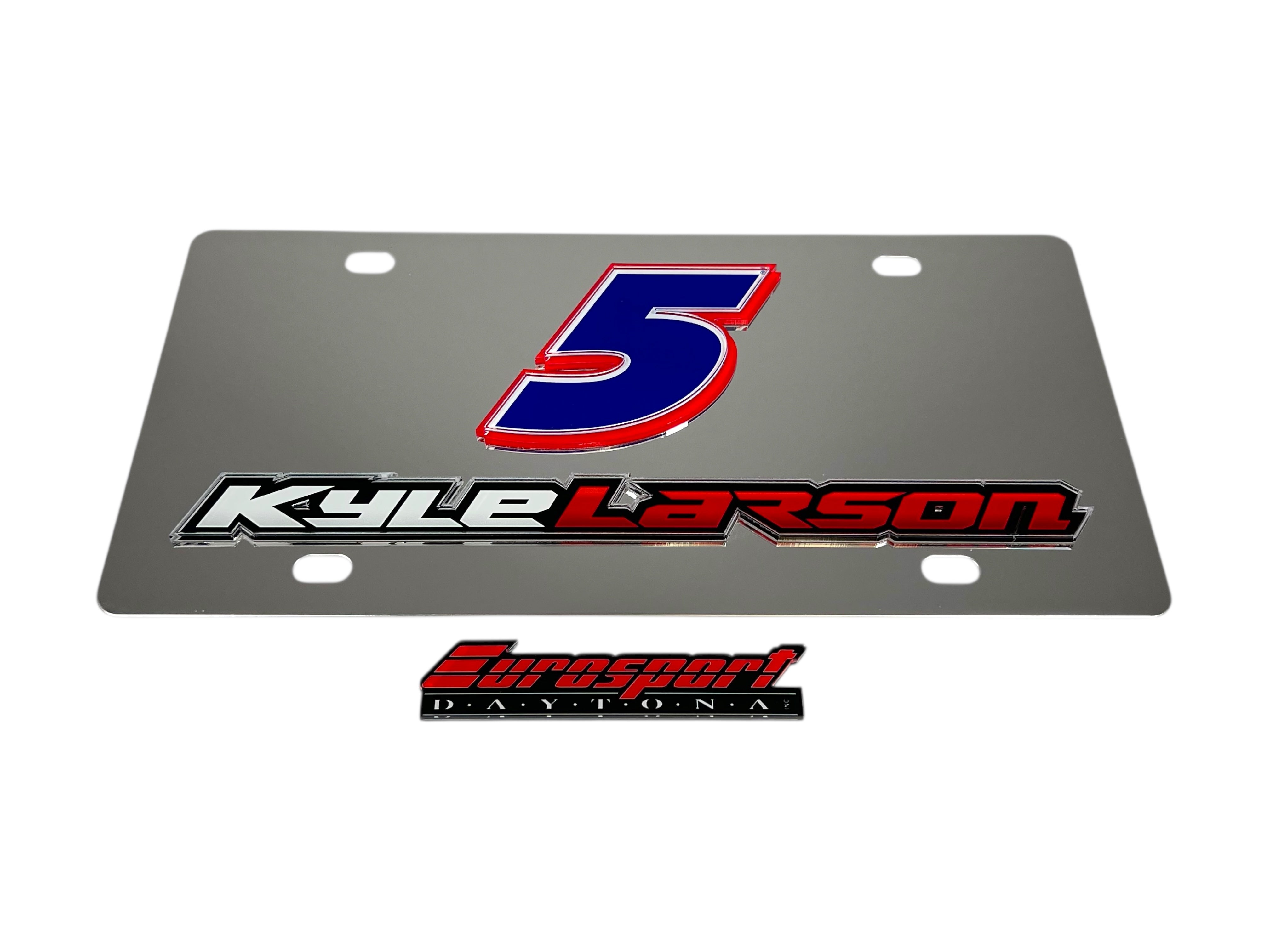Kyle Larson Hendrickcars.com # & Name Rail Stainless Steel License Plate
