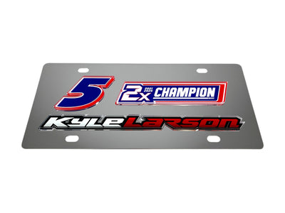Kyle Larson 2X Champion Stainless Steel License Plate