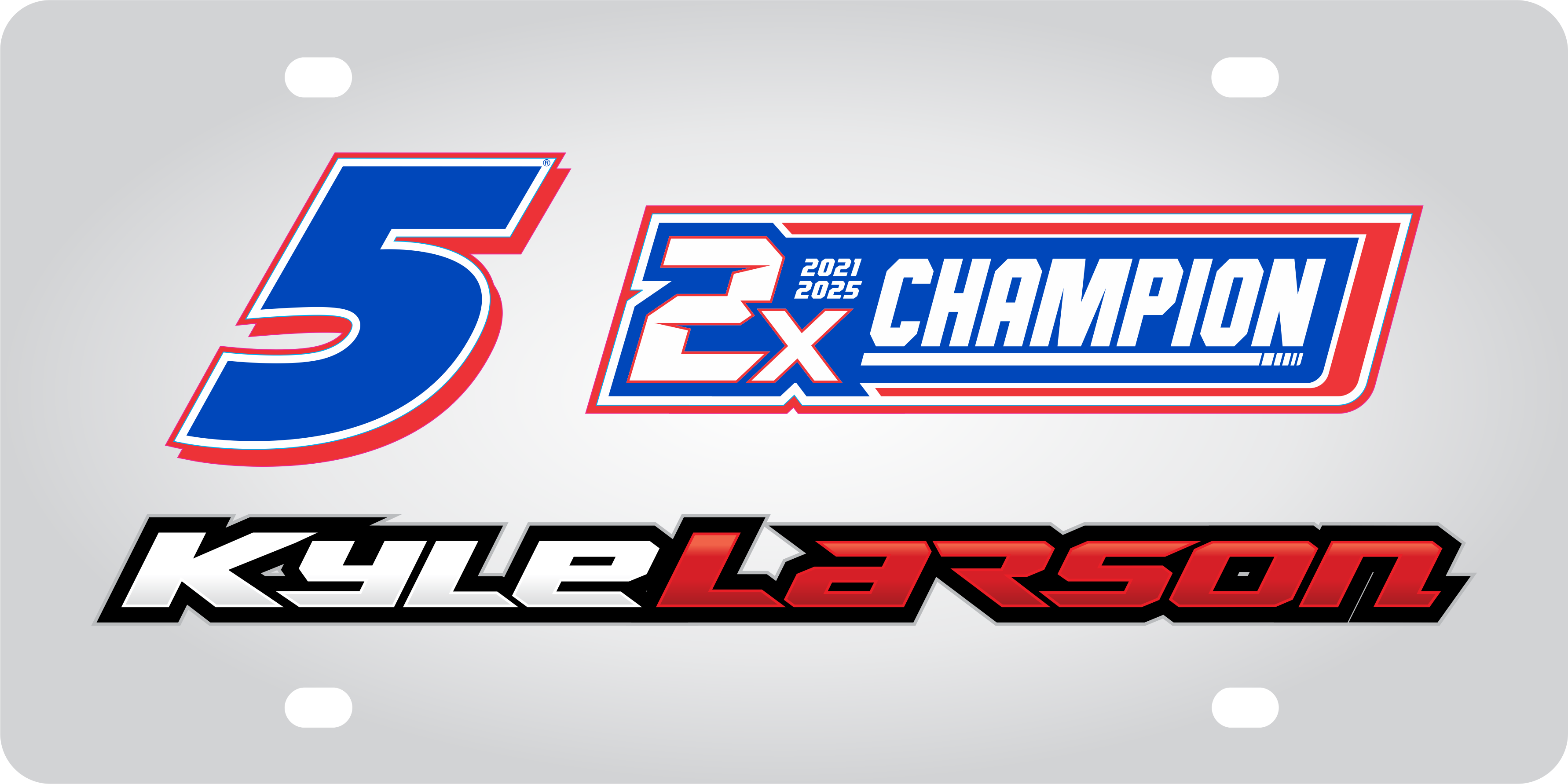 Kyle Larson 2X Champion Stainless Steel License Plate