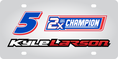 Kyle Larson 2X Champion Stainless Steel License Plate