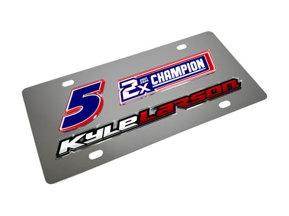 Kyle Larson 2X Champion Stainless Steel License Plate