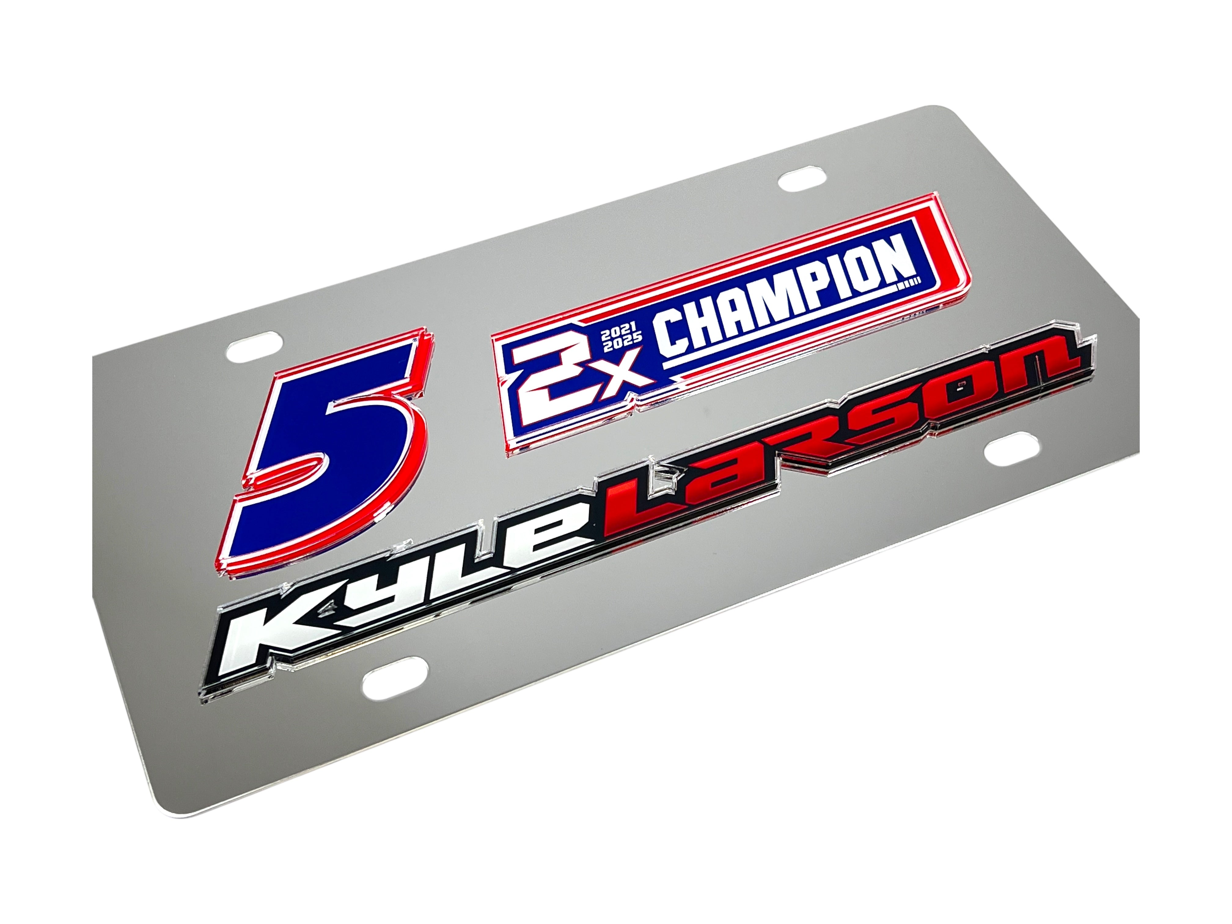 Kyle Larson 2X Champion Stainless Steel License Plate