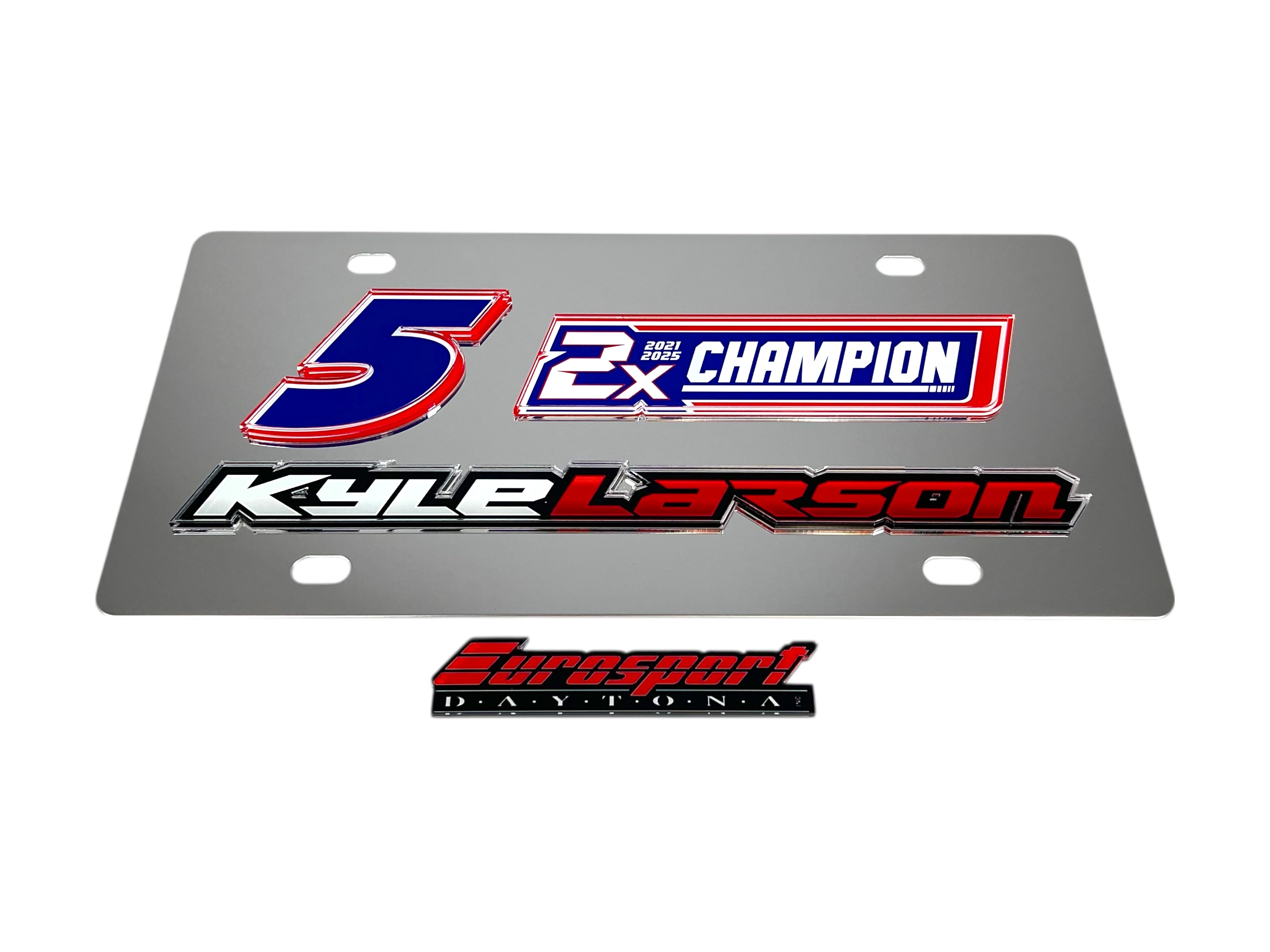 Kyle Larson 2X Champion Stainless Steel License Plate
