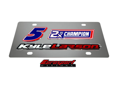 Kyle Larson 2X Champion Stainless Steel License Plate
