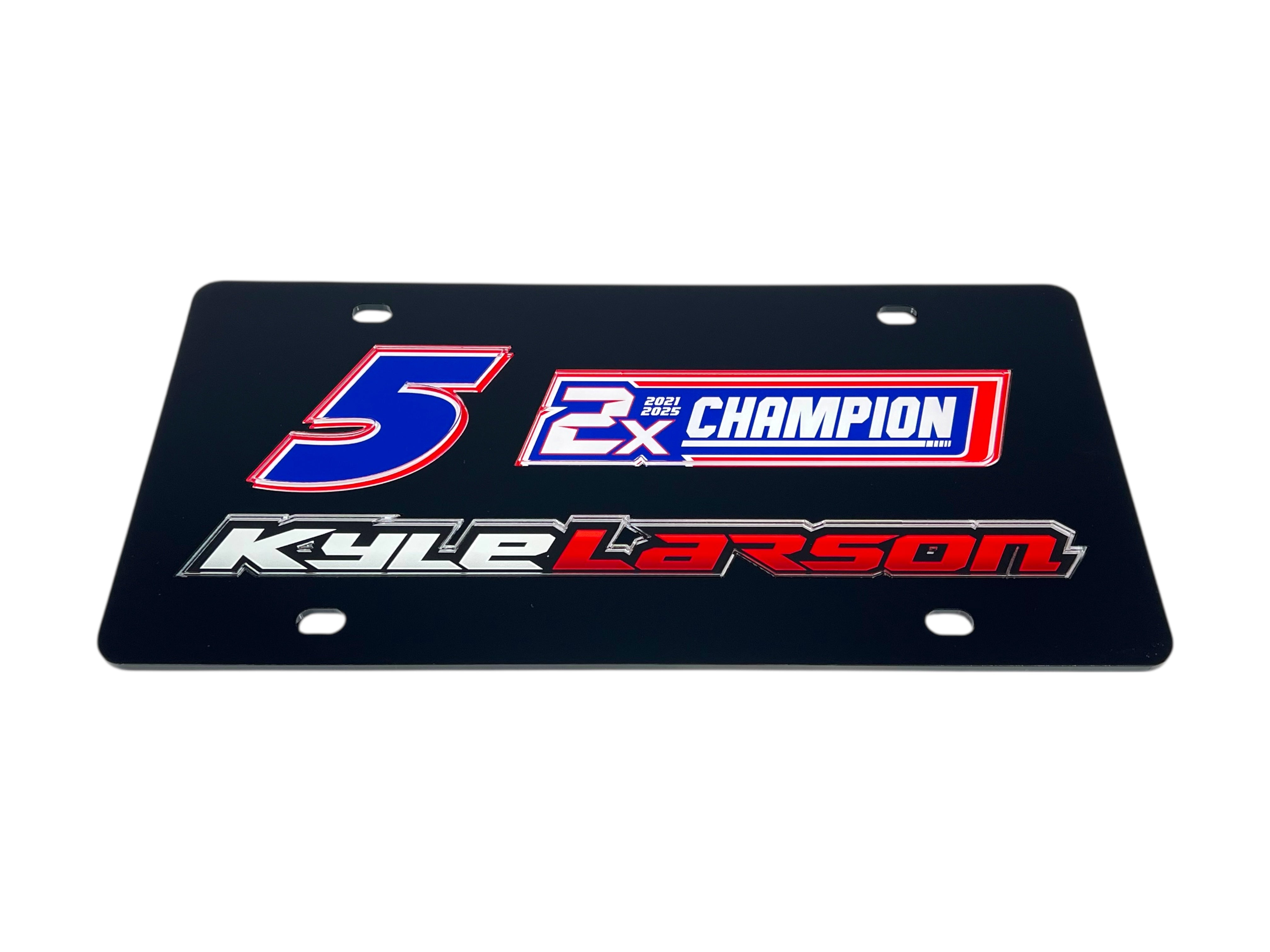 Kyle Larson 2X Champion Acrylic License Plate