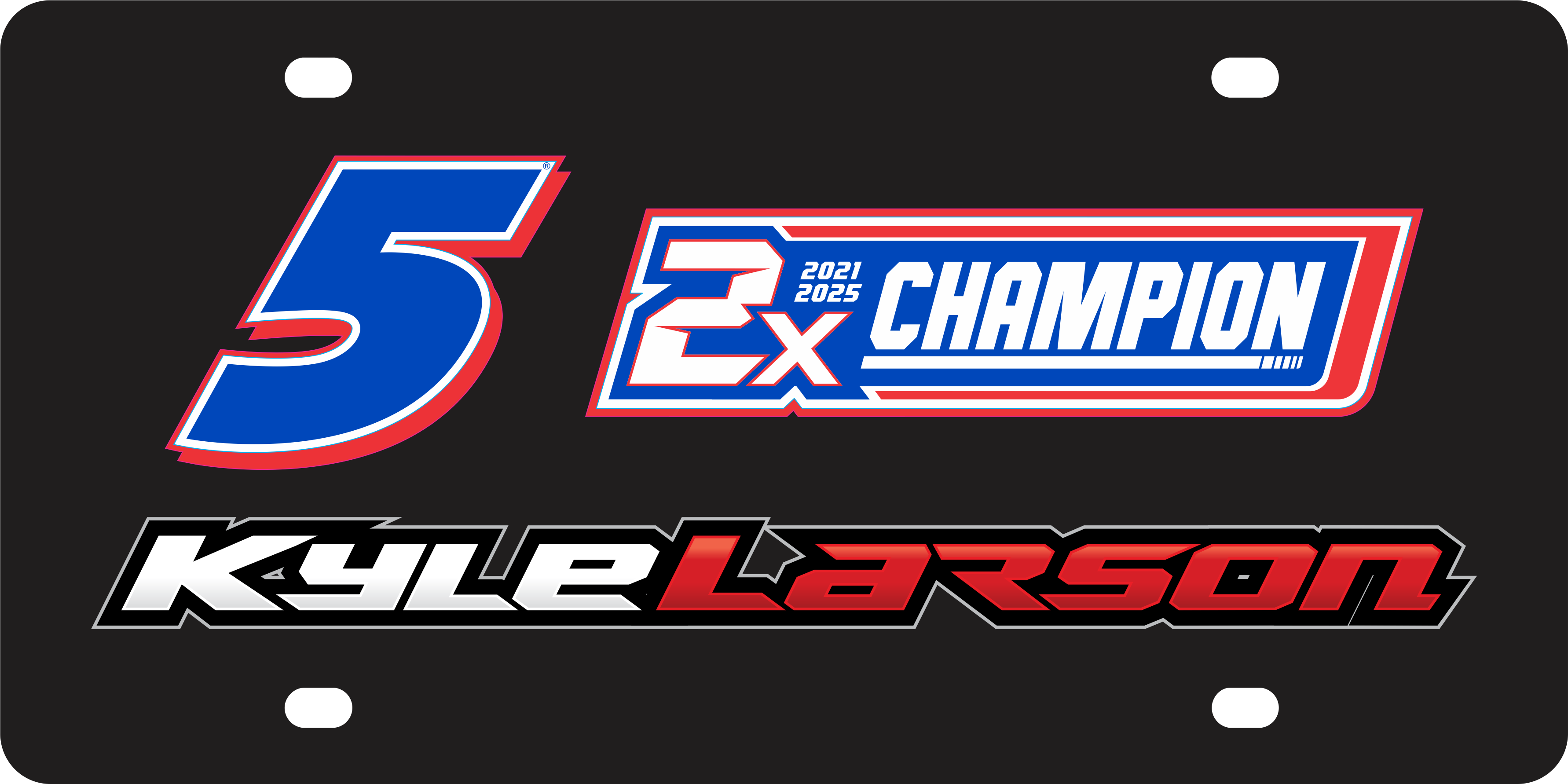 Kyle Larson 2X Champion Acrylic License Plate