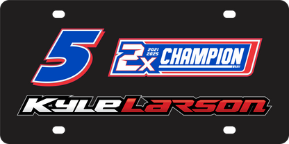 Kyle Larson 2X Champion Acrylic License Plate