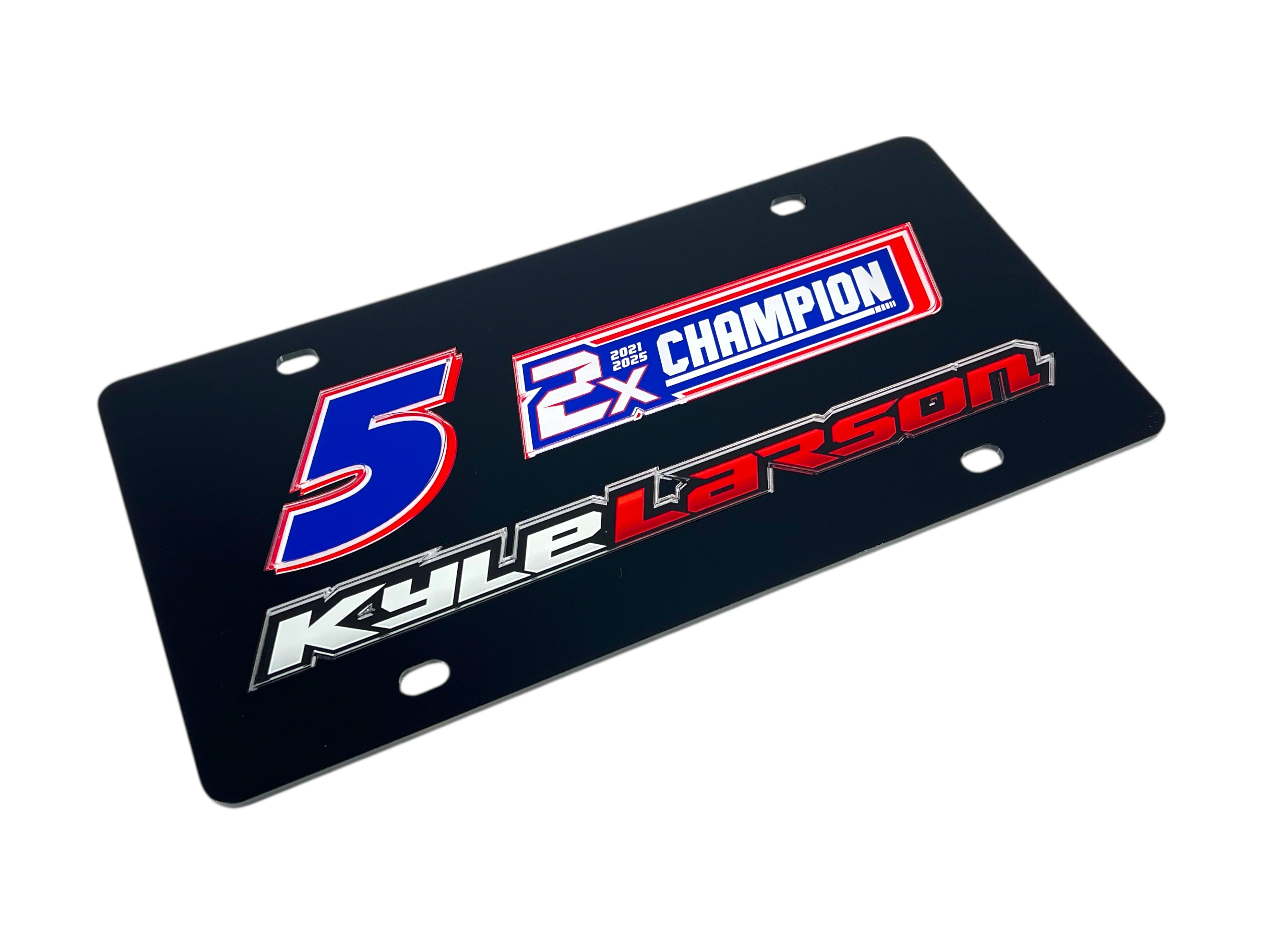 Kyle Larson 2X Champion Acrylic License Plate