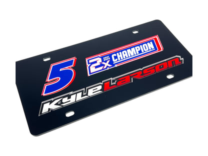 Kyle Larson 2X Champion Acrylic License Plate