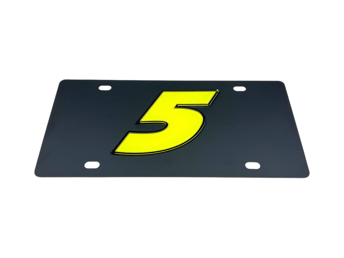 Kyle Larson Fluorescent #5 Carbon Steel License Plate