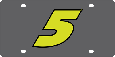 Kyle Larson Fluorescent #5 Carbon Steel License Plate