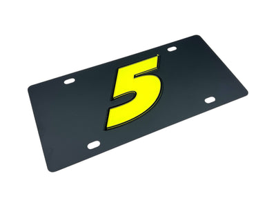 Kyle Larson Fluorescent #5 Carbon Steel License Plate