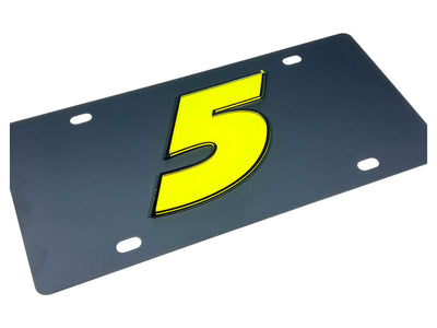 Kyle Larson Fluorescent #5 Carbon Steel License Plate