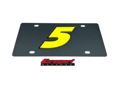 Kyle Larson Fluorescent #5 Carbon Steel License Plate
