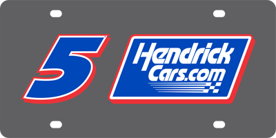 Kyle Larson Hendrickcars.com # & Sponsor Carbon Steel License Plate
