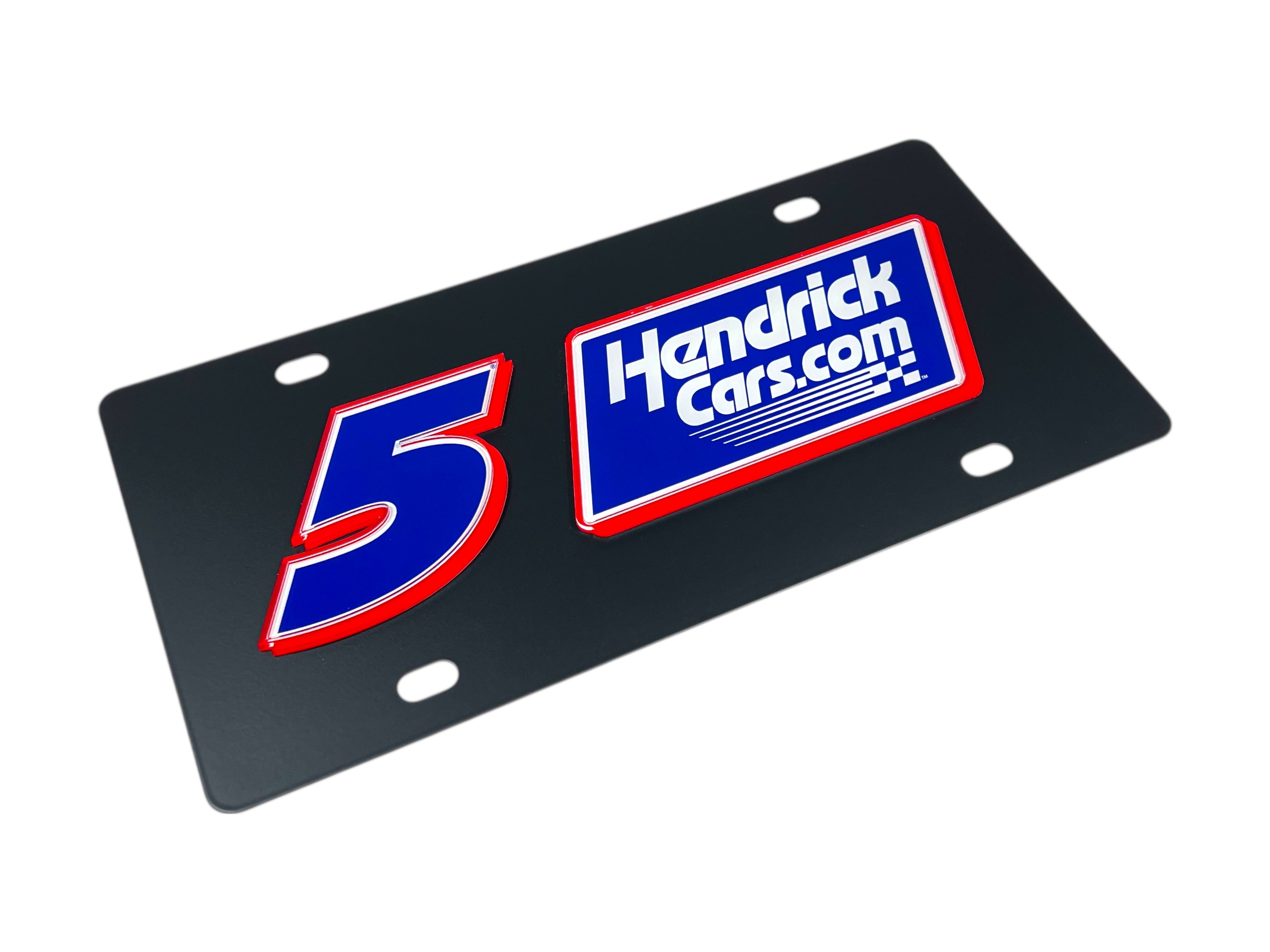Kyle Larson Hendrickcars.com # & Sponsor Carbon Steel License Plate