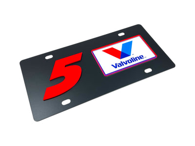 Kyle Larson Valvoline # & Sponsor Carbon Steel License Plate