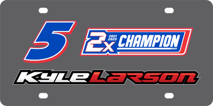 Kyle Larson 2X Champion Carbon Steel License Plate