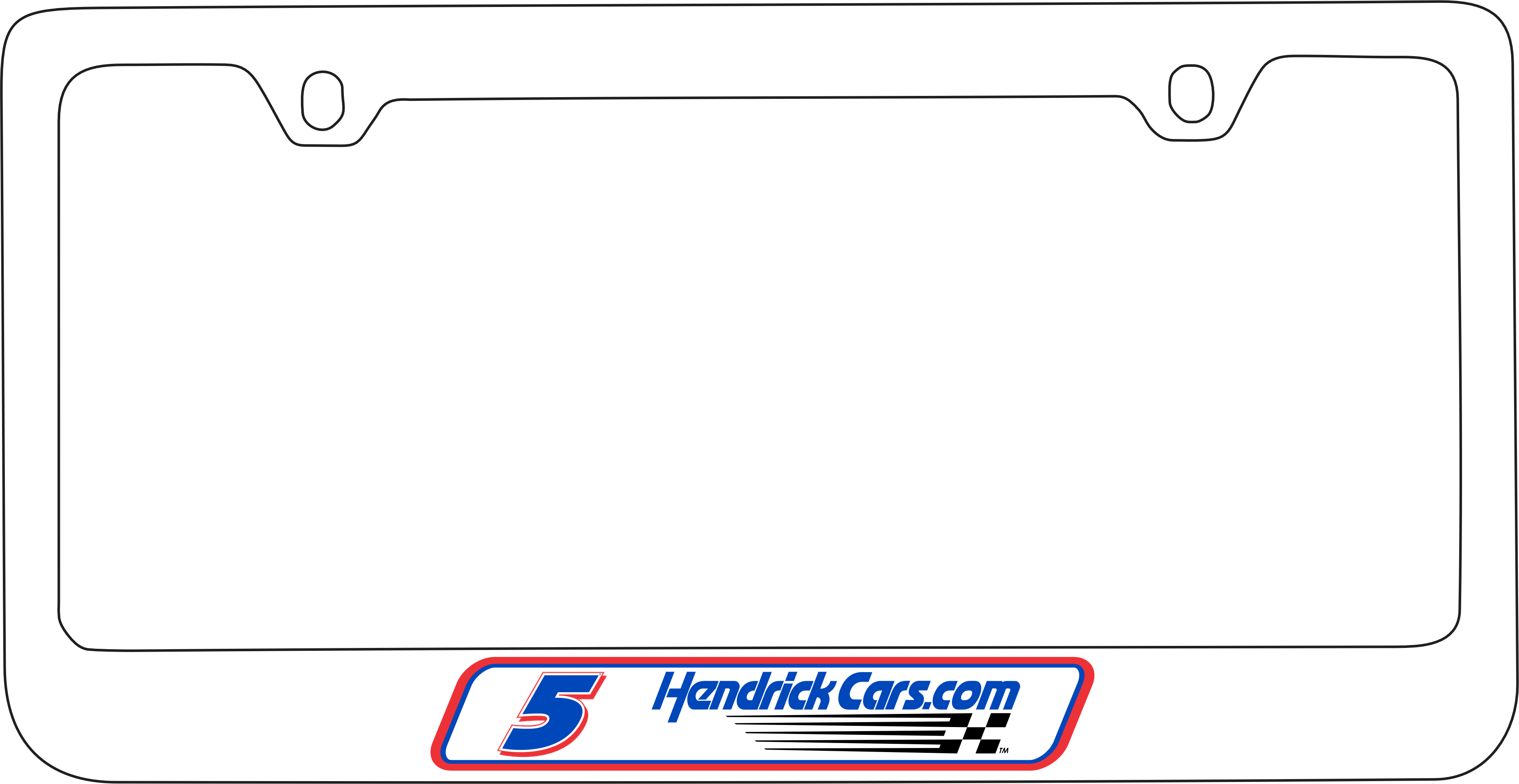 Kyle Larson Hendrickcars.com # & Sponsor White License Plate Frame
