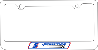 Kyle Larson Hendrickcars.com # & Sponsor White License Plate Frame