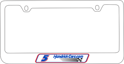 Kyle Larson Hendrickcars.com # & Sponsor White License Plate Frame