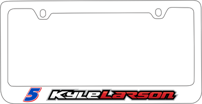 Kyle Larson Hendrickcars.com # & Name Rail White License Plate Frame