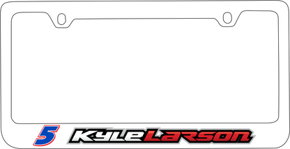 Kyle Larson Hendrickcars.com # & Name Rail White License Plate Frame