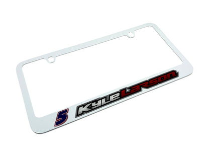 Kyle Larson Hendrickcars.com # & Name Rail White License Plate Frame
