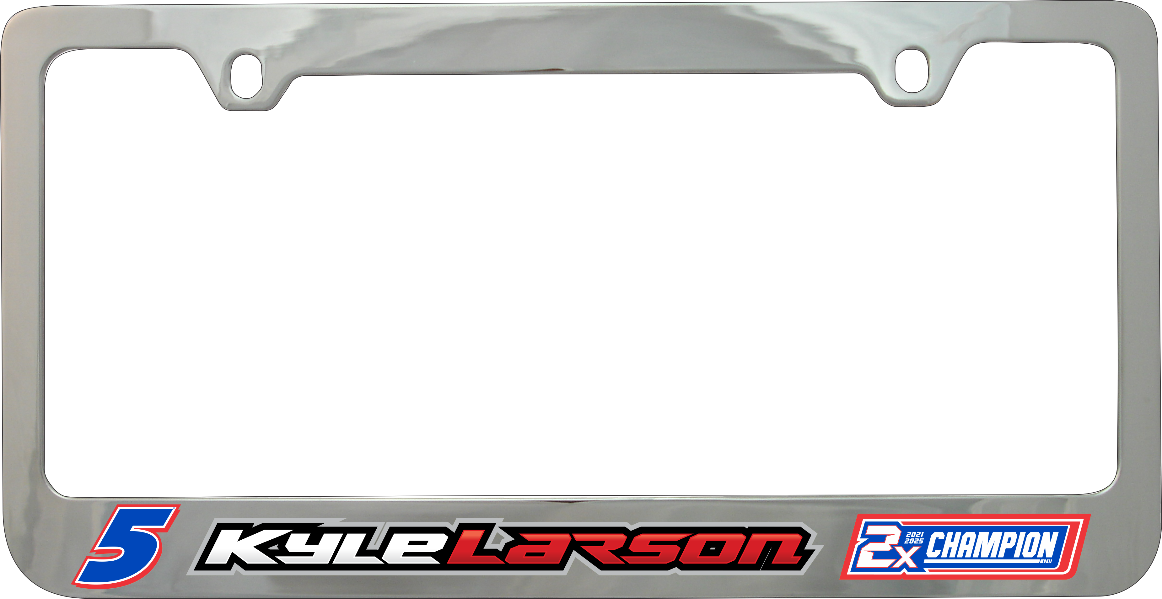 Kyle Larson 2X Champion Chrome License Plate Frame