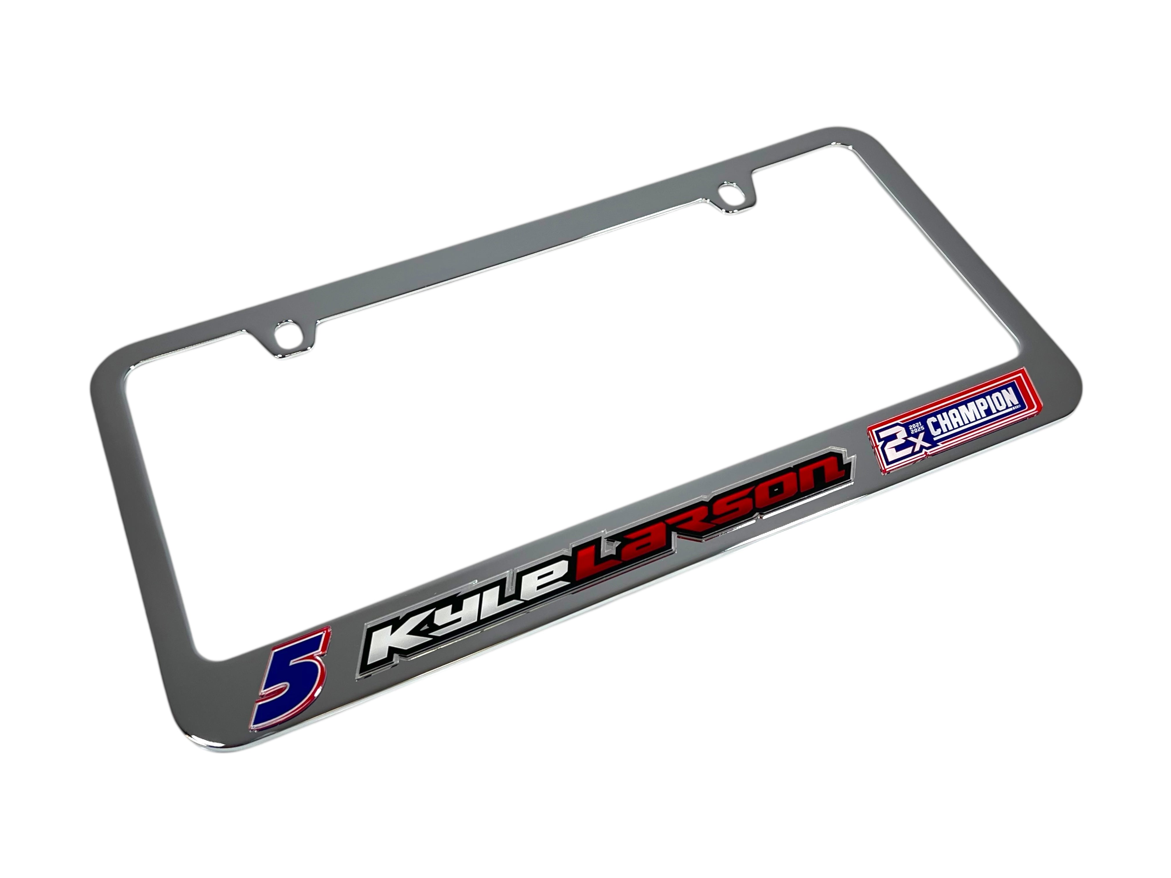 Kyle Larson 2X Champion Chrome License Plate Frame