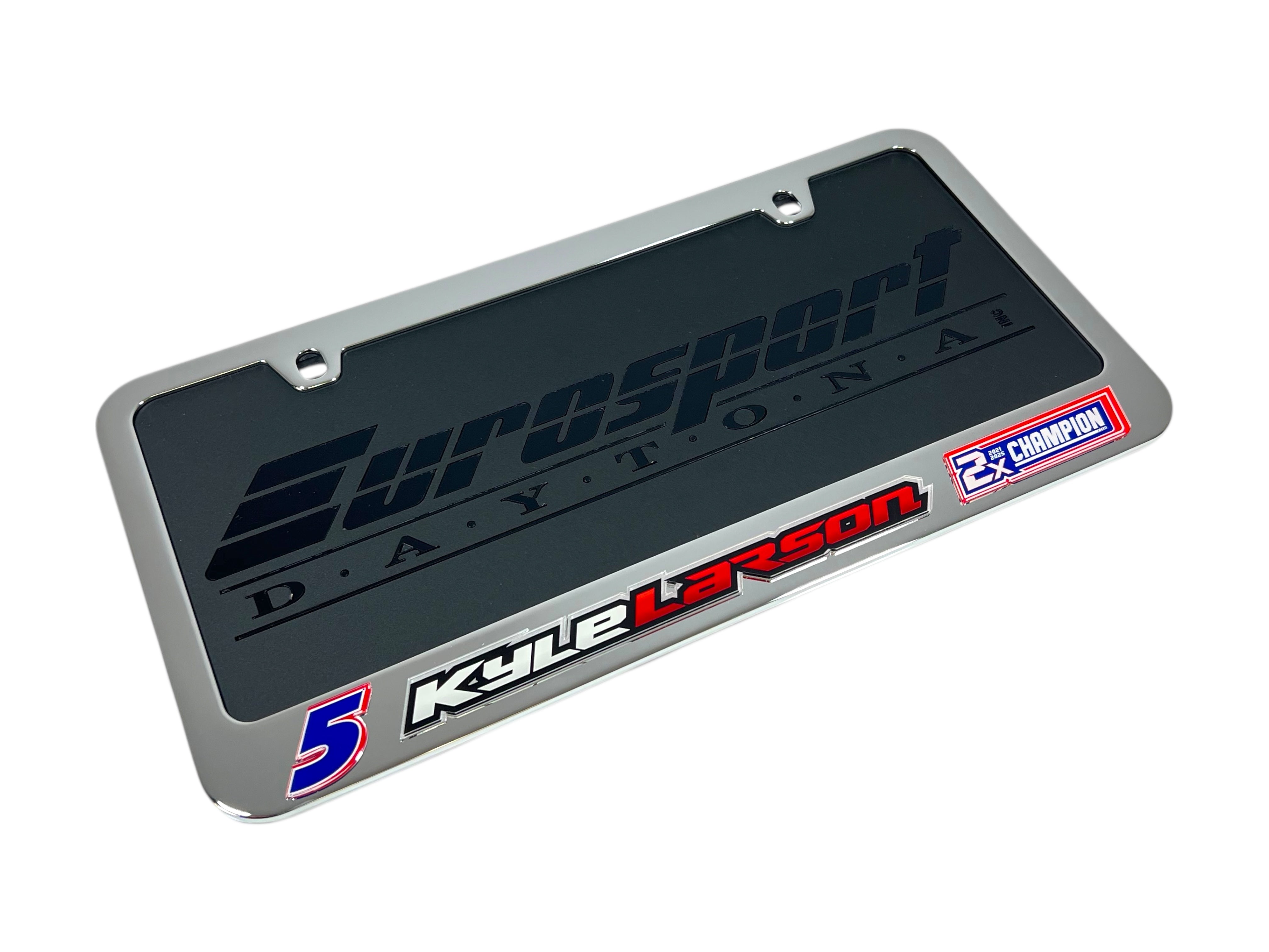Kyle Larson 2X Champion Chrome License Plate Frame