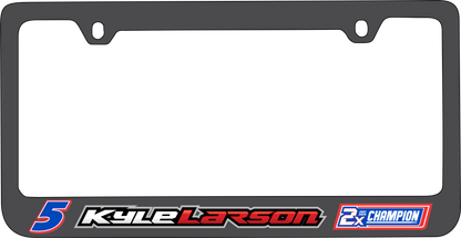 Kyle Larson 2X Champion Black License Plate Frame