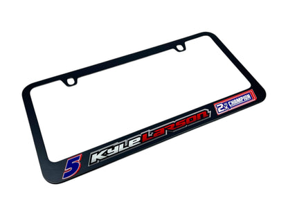 Kyle Larson 2X Champion Black License Plate Frame