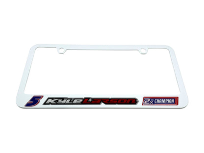 Kyle Larson 2X Champion White License Plate Frame