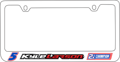 Kyle Larson 2X Champion White License Plate Frame