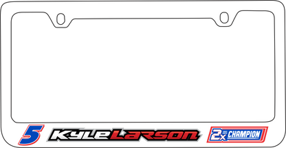 Kyle Larson 2X Champion White License Plate Frame