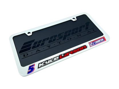 Kyle Larson 2X Champion White License Plate Frame