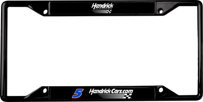 Kyle Larson Hendrickcars.com # & Sponsor Black License Plate Frame