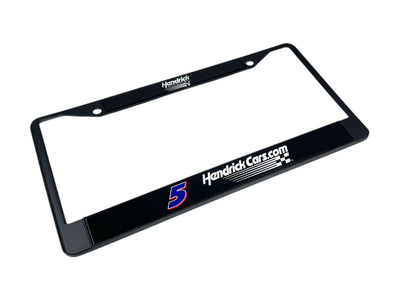 Kyle Larson Hendrickcars.com # & Sponsor Black License Plate Frame