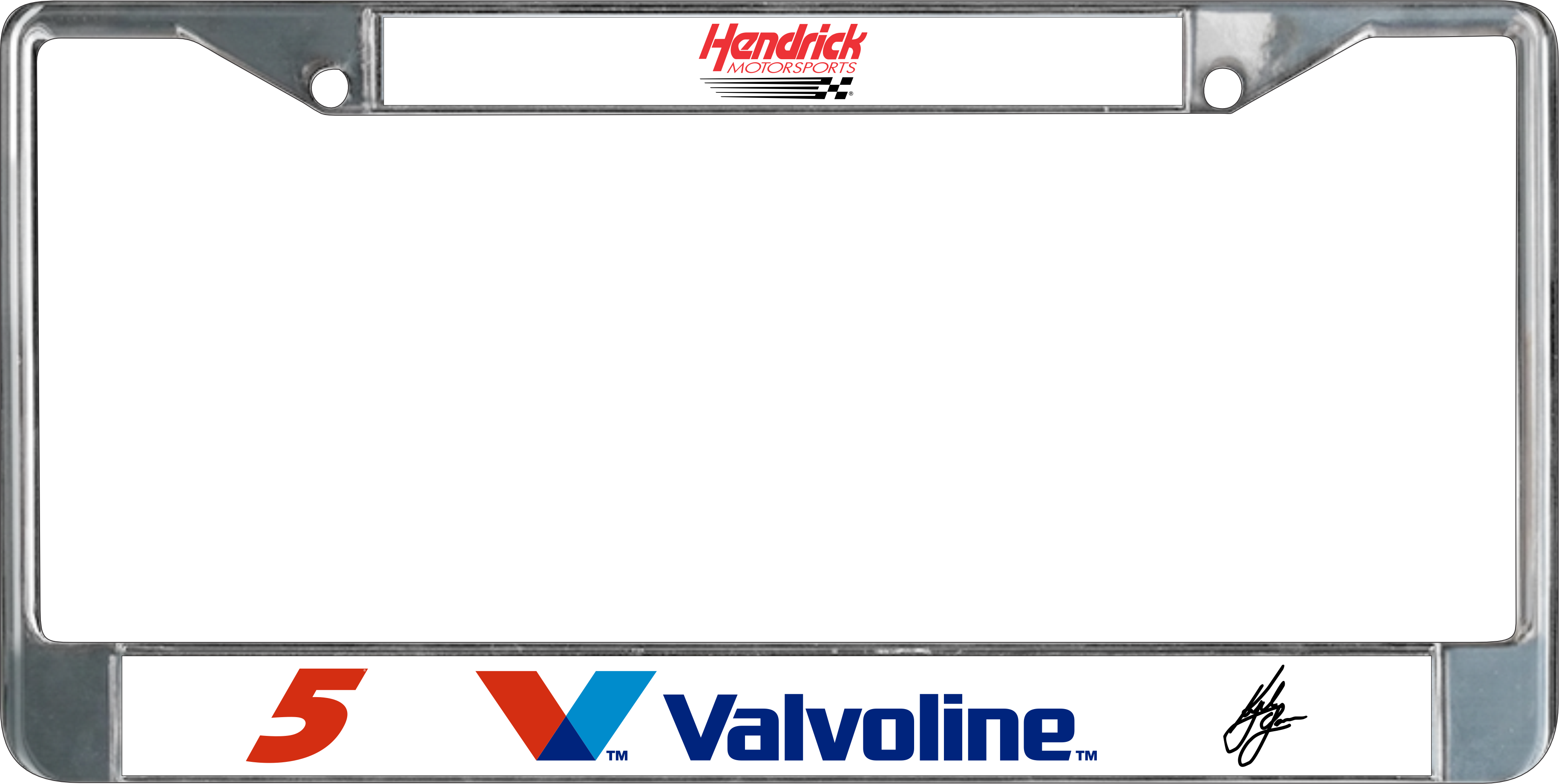 Kyle Larson Valvoline # & Sponsor Chrome License Plate Frame