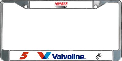 Kyle Larson Valvoline # & Sponsor Chrome License Plate Frame