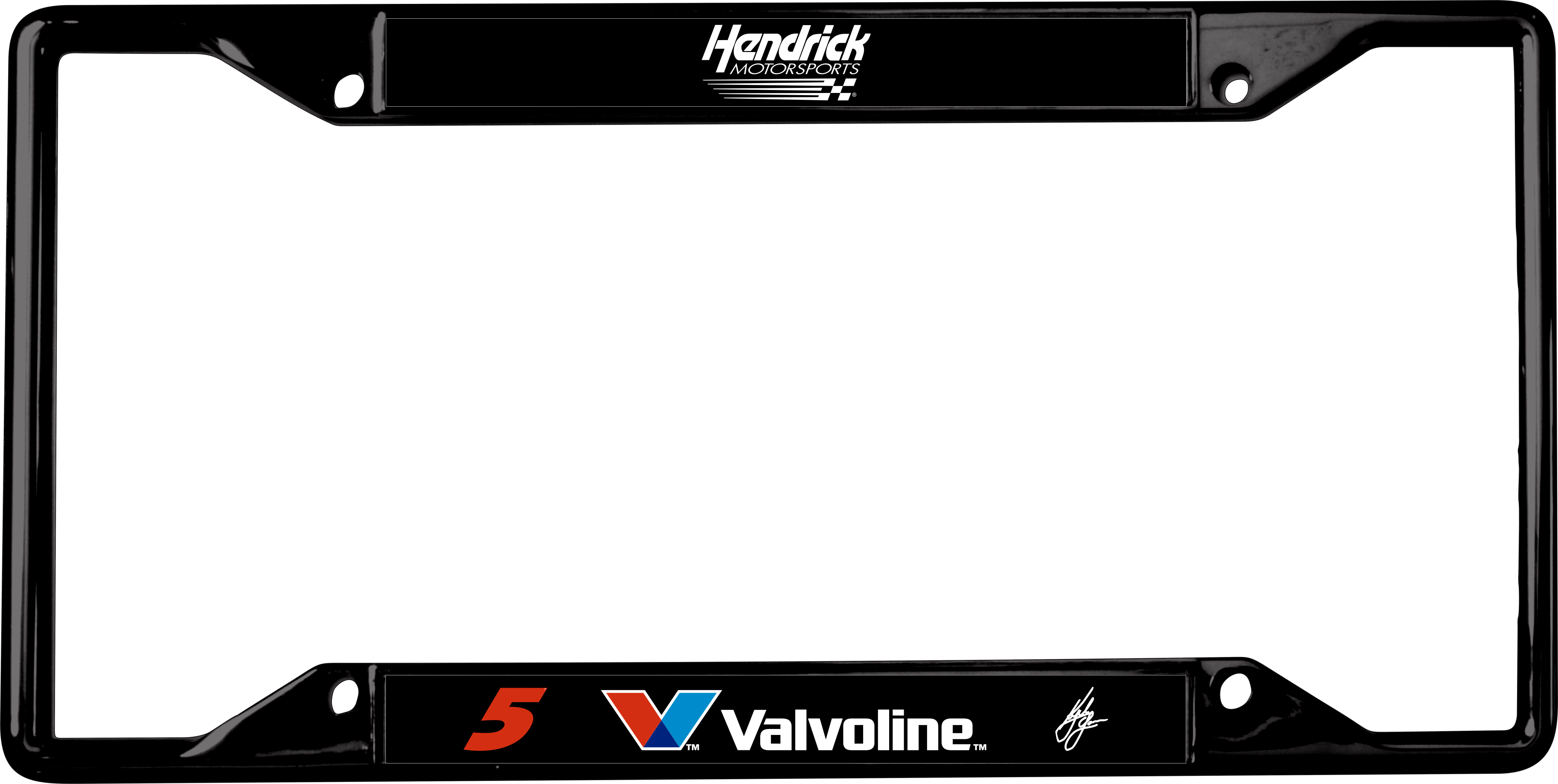 Kyle Larson Valvoline # & Sponsor Black License Plate Frame
