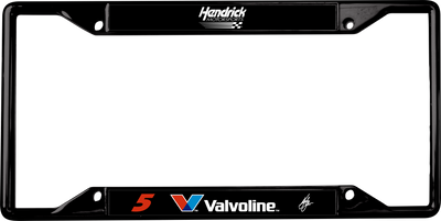 Kyle Larson Valvoline # & Sponsor Black License Plate Frame