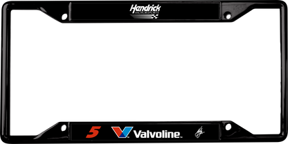 Kyle Larson Valvoline # & Sponsor Black License Plate Frame