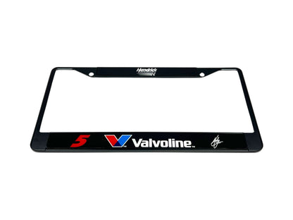 Kyle Larson Valvoline # & Sponsor Black License Plate Frame