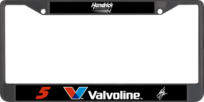 Kyle Larson Valvoline # & Sponsor Black License Plate Frame