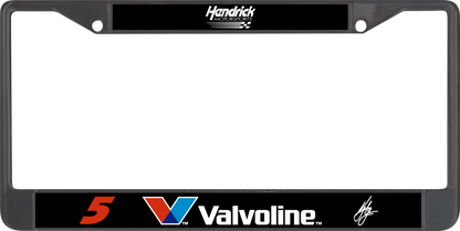 Kyle Larson Valvoline # & Sponsor Black License Plate Frame