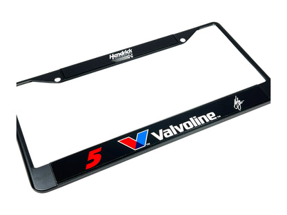Kyle Larson Valvoline # & Sponsor Black License Plate Frame