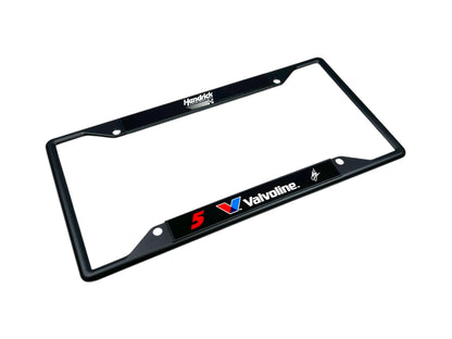 Kyle Larson Valvoline # & Sponsor Black License Plate Frame
